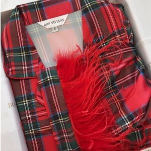 Holiday Plaid Feather Pajamas
